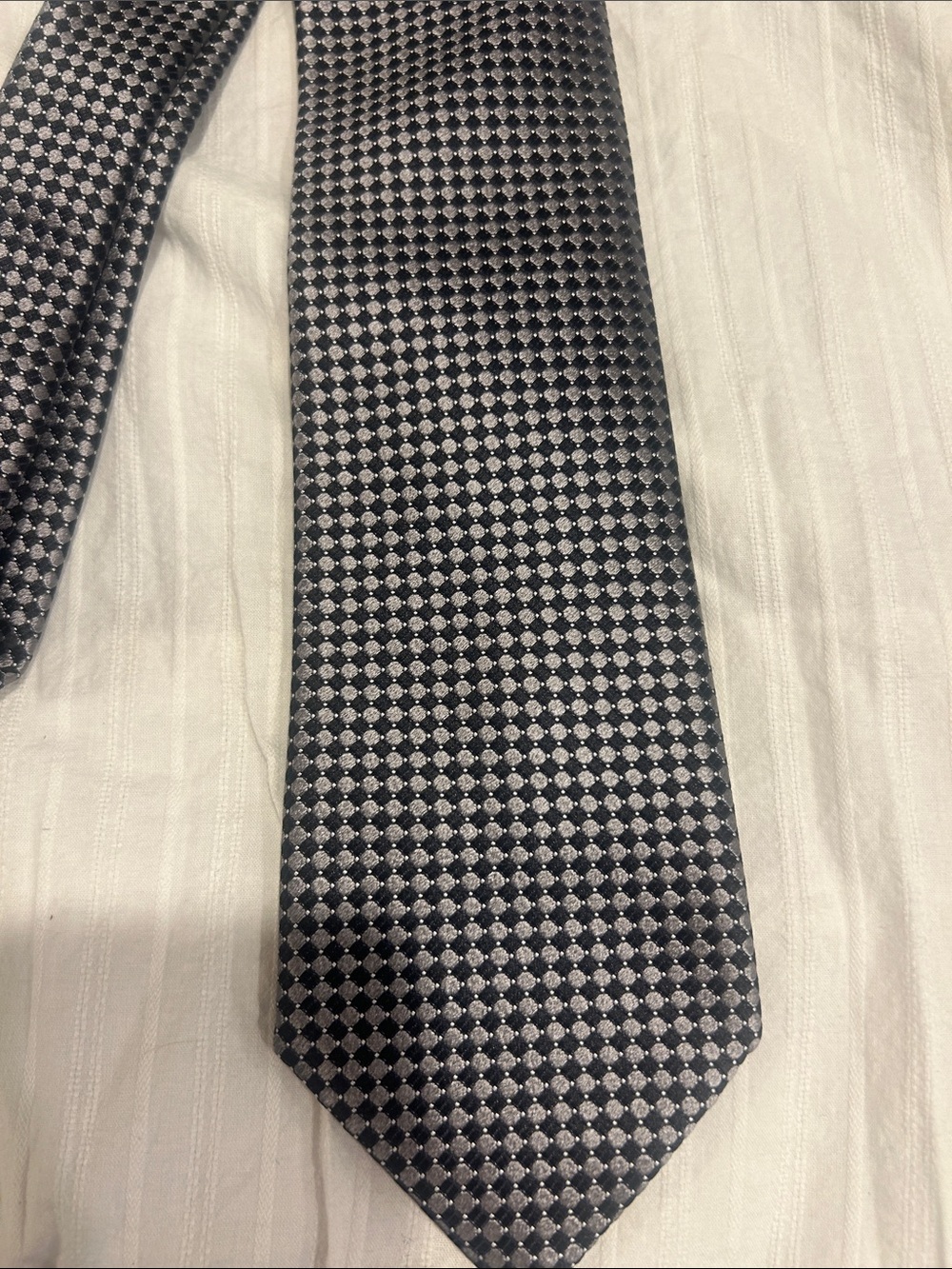 Ermenegildo Zegna Silk Tie Mens Blue Black and Gray Italian Designer Necktie
